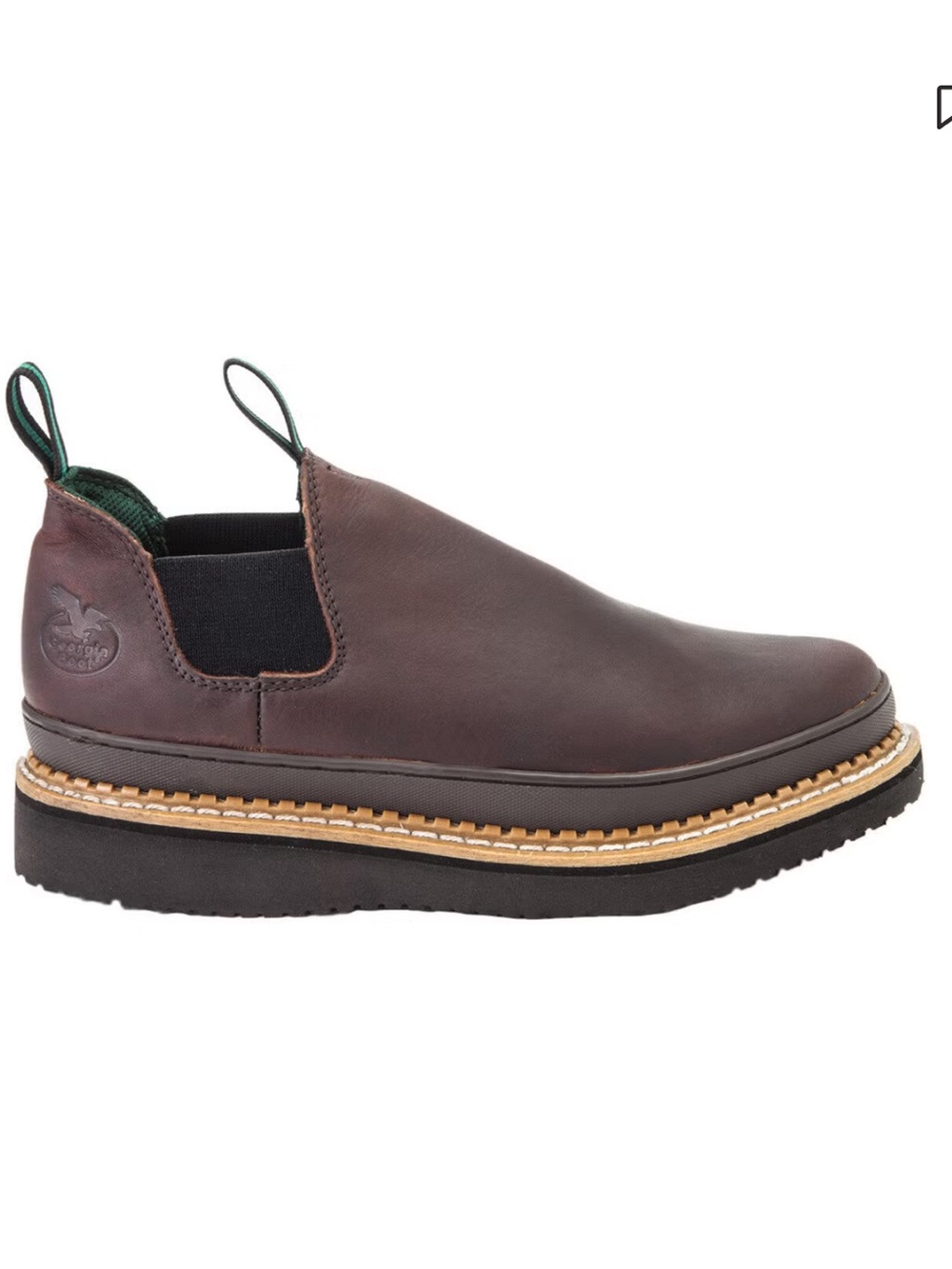 Georgia Boot Men's Dark Brown Leather Giant Romeo Work Shoes 9 WIDE BRAND NEW